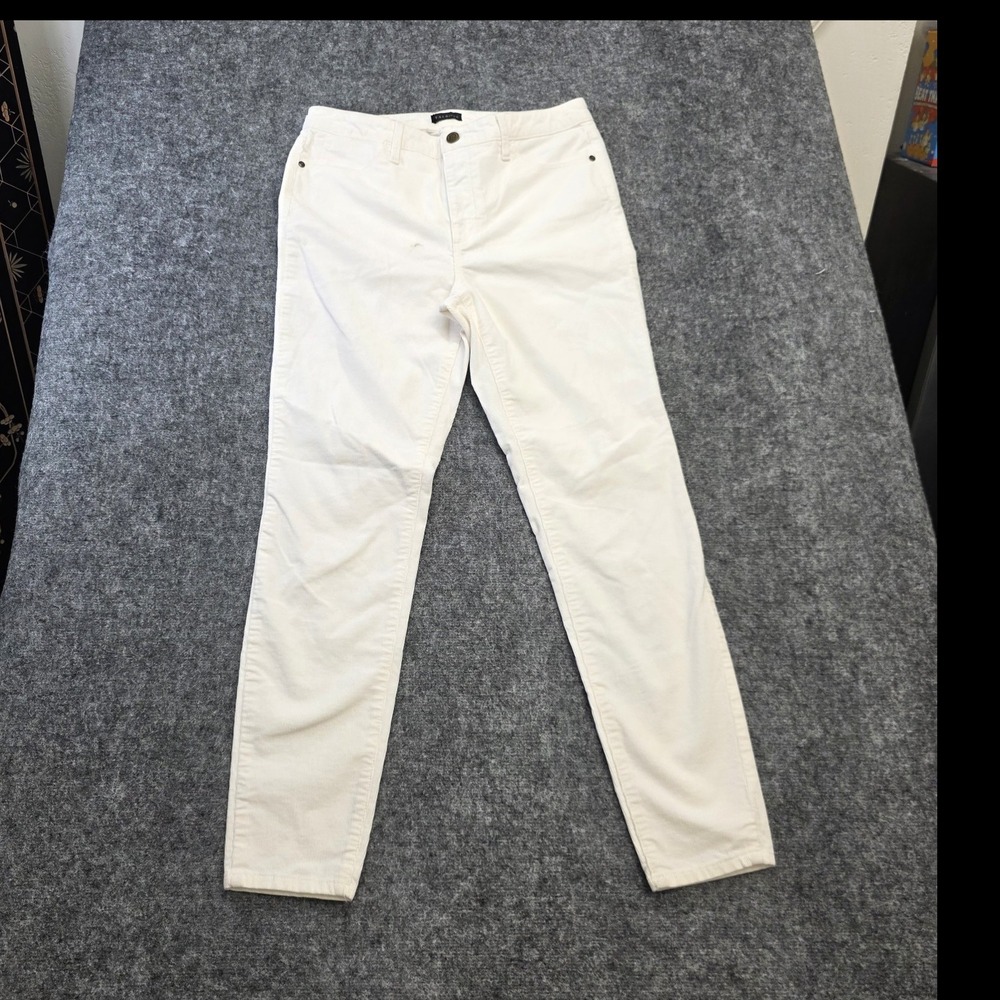 Talbots Women's White Corduroy Jegging Pants Stretch Pockets Slim‎ Skinny 6